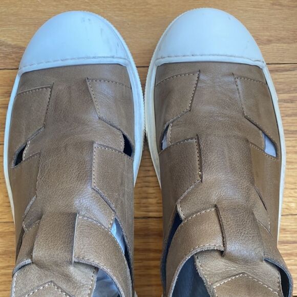 Lofina sz EU 38 high top sneaker style sandals light brown leather great cond - Picture 8 of 9